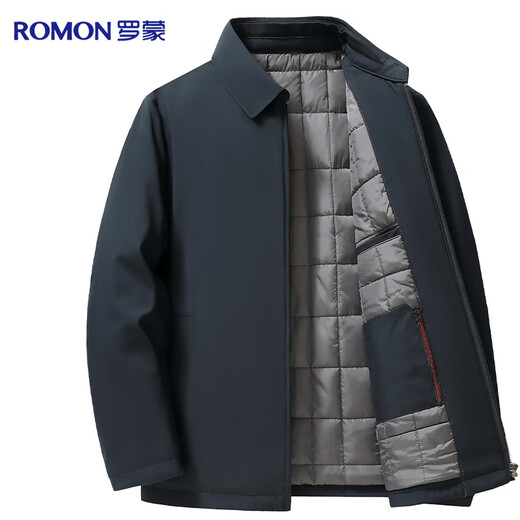 Luo Meng cotton coat men's autumn and winter cotton coat lapel thickened and warm young and middle-aged dad's cold-proof jacket cotton-padded jacket