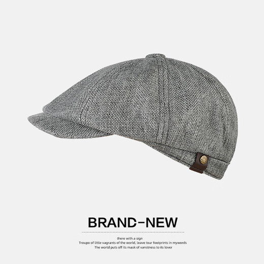 SOMUBAY hat men's spring and autumn beret middle-aged dad British retro progressive hat octagonal hat newsboy hat men's four-season hat black one size fits 56-61CM