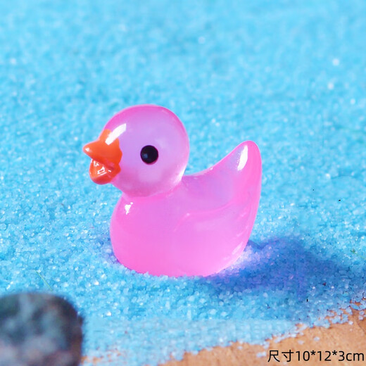 Internet celebrity luminous mini color crystal duck toy car ornaments luminous decompression animal small objects duck ornaments set of 9