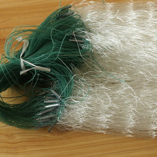 Fenglingwang nylon wire fishing net three-layer sunken net thickened handmade fish net durable net big fish wire mesh fish net fishing net sticky fish 1.4 meters high 22 meters long three-layer 3-finger sunken net