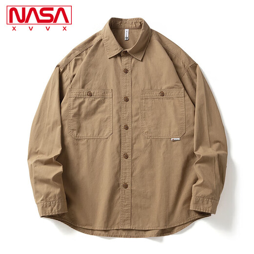 NASA XVVX official co-branded V-neck contrasting color knitted cardigan sweater for boys spring and autumn trendy loose casual straight jeans XH.A150-LK1098-70 black (pants) 2XL