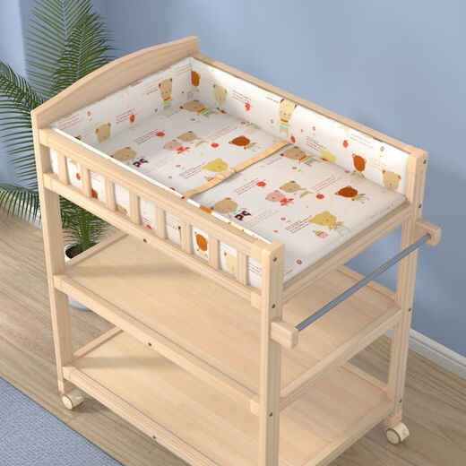 CHENYIBAO LIEU SOWE WOOD TABLE Table de soins pour bébé NOUVELLE-NOURN Multi-fonction baignoire BB Table de massage Coton Mat Protection Blue Bear Mat (pas de table à couches)
