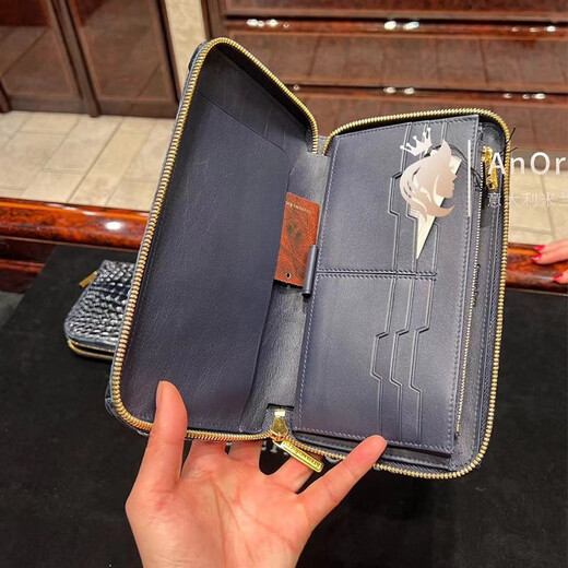 Stefano Ricci Stephen's new genuine leather men's bag with multiple card slots, gold-plated decoration, handmade bright crocodile leather wallet, black