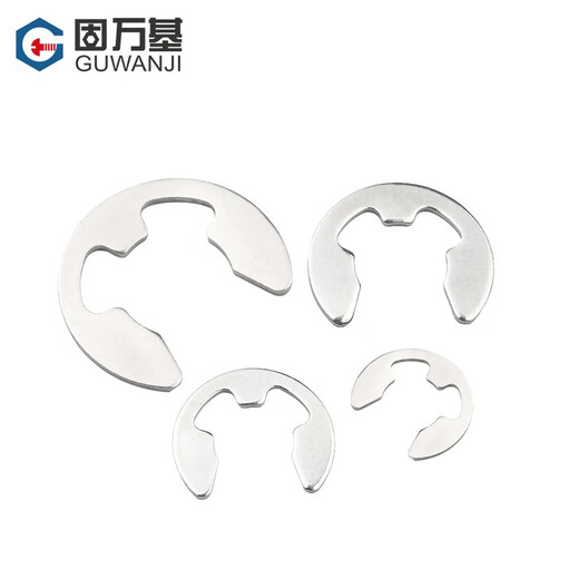 Guwanji 304 stainless steel open E-type snap ring retaining ring shaft with E-ring snap retaining ring national standard fastener collection M5 100 pieces 304 material