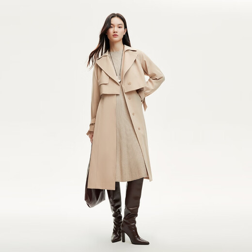 VEROMODA windbreaker women's autumn new true two-piece raglan three-quarter sleeve long skirt commuting 3321008 light khaki 160/80A/S