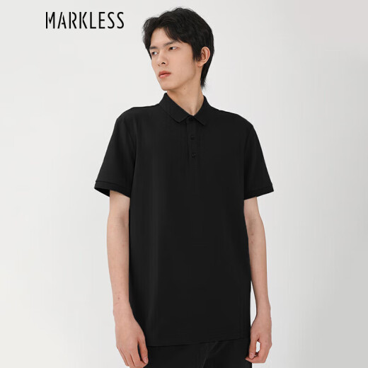 MARKLESSPOLO shirt men's spring and summer business short-sleeved casual top TXB0698M3 black L