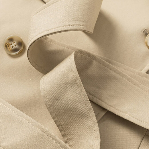 Xiangying (xiangying) khaki windbreaker women's mid-length 2026 spring new suit collar double-breasted British style casual jacket khaki S