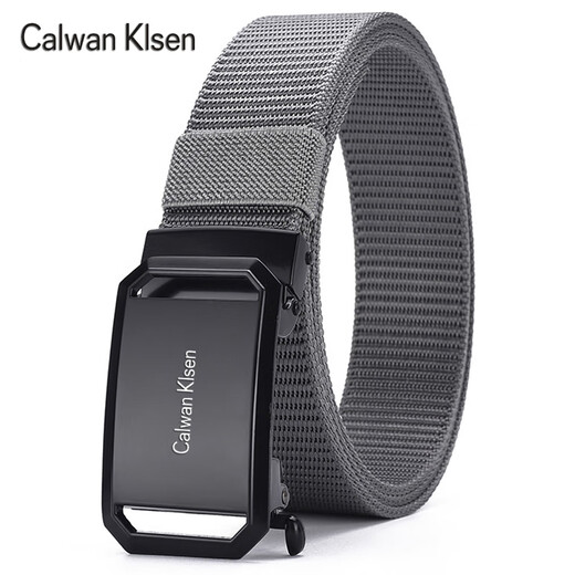 CALWAN KLSEN belt men's tactical functional belt work wear trendy casual automatic buckle simple versatile young man military training pants youth black face buckle black belt body