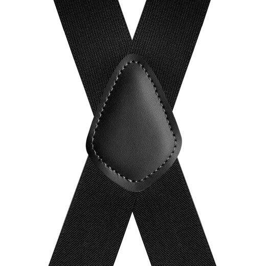 御帆成人男士背带夹弹性松紧男式背带X型男士西裤吊裤带 3.5X型大夹子-藏青 均码