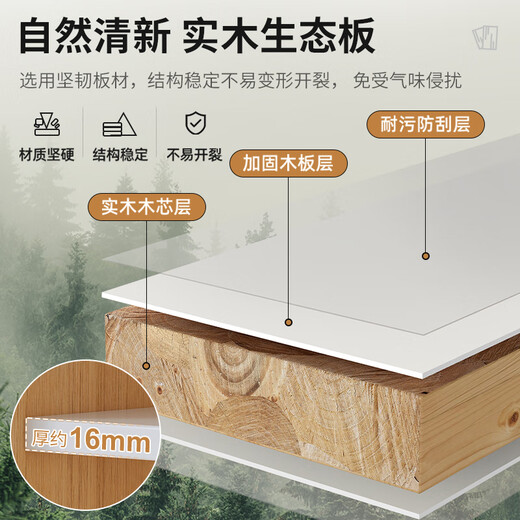 Jianzhou white wooden board customized solid wood ecological board wardrobe partition layered board paint-free board cabinet wall storage board customization contact customer service