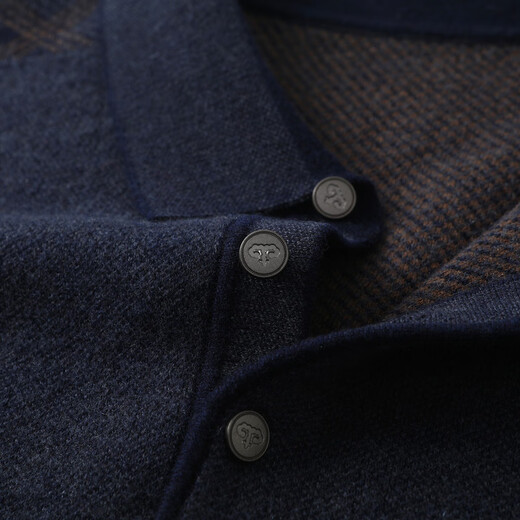 
Hengyuanxiang [100% wool] Long-sleeved T-shirt for men POLO neck sweater cardigan spring dad outfit thickened sweater men fengqing XL /180/96A