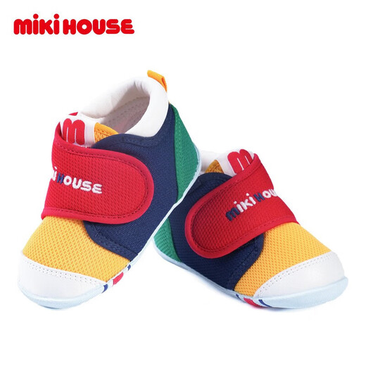 Mikihouse Kleinkindschuhe für Jungen- und Mädchenschuhe klassische Indoor-Schuhe für Babys und Kleinkinder vierjährige nicht rutschende atmungsaktive Babyschuhe Sportschuhe mehrfarbig 12 (geeignet für Fußlänge 11,5 cm)