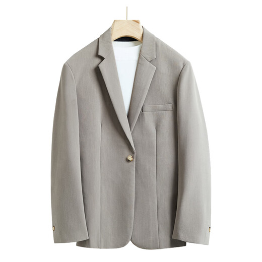 ROMON high-end casual suit suit for men in spring and autumn, loose and loose Korean style, handsome, mature style, trendy suit jacket, khaki three-piece suit, suit + pants + T-shirt XL