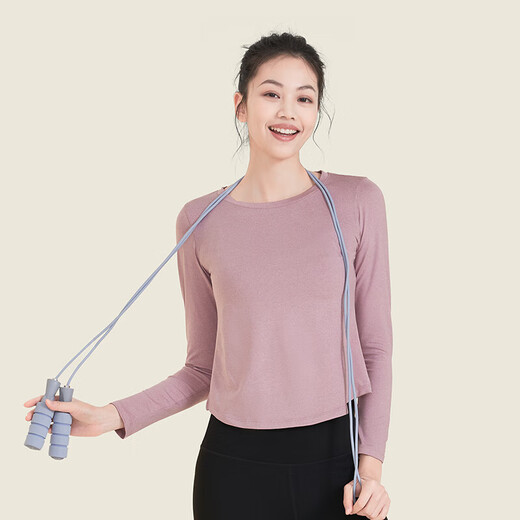 Fan Dimo Yoga Wear Women's Fitness Wear Sports Top Pilates Training Long Sleeve Running Cycling T-Shirt Purple XL