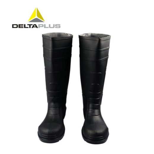 Delta 301407 Bottes d'eau de sécurité élevées PVC PVC Anti-slip imperméable, anti-smash, anti-puncture, résistant à l'huile, acide-alcali-résistant, résistant à la corrosion, anti-statique Boots de pluie noire 41