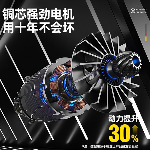 Delis blower, hair dryer, soot blower, lithium charge, high-power industrial outdoor snow blowing, car-mounted fallen leaves and dust grab DS-Storm blowing 3888TV2 electric 1 charge-Liefeng model