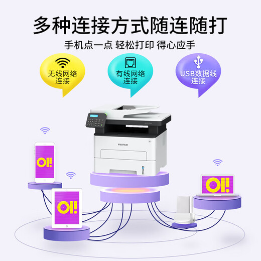 Fujifilm (Fuji Film) Fuji Xerox AP3410SD Принтер автоматически поддерживает беспроводное соединение Wi-Fi M288DW замену черно-белого лазерного многофункционального сканирования Факс All-In-One App3410SD Pure Printing + 1 Original Pusm Box