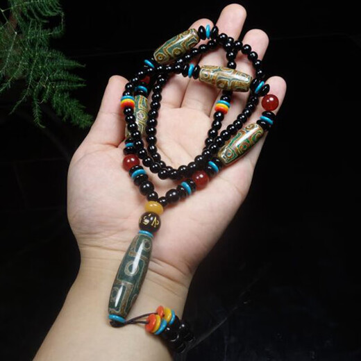 Chi Xing Jewelry Selection Daily Leak Selected Natural Tibetan Old Dzi Beads Agate Raw Stone Necklace Three Eyes Nine Eyes Pendant