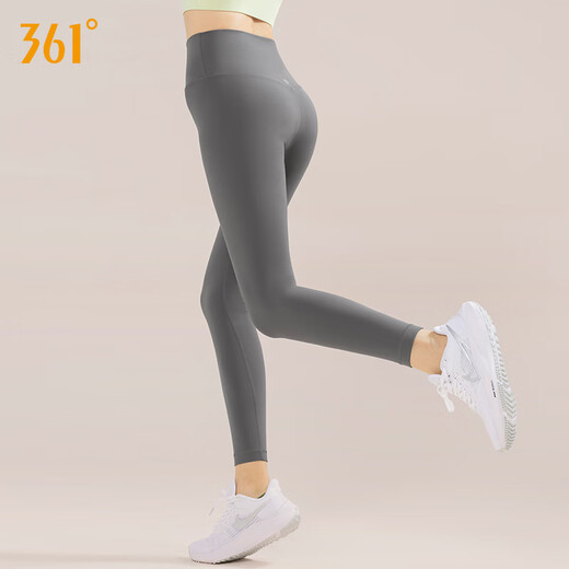 361°瑜伽裤女新款外穿高腰收腹提臀打底裤鲨鱼裤女跑步运动秋季 青岩灰(689) XL