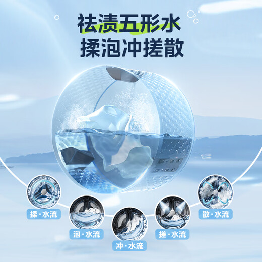 Midea drum washing machine fully automatic large capacity household 1.1 ultra-high cleaning ratio sterilizing and mite-free washing machine first-class energy efficiency trade-in old for new home appliances national subsidy 3-5 people MG100VC36T drum 10kg