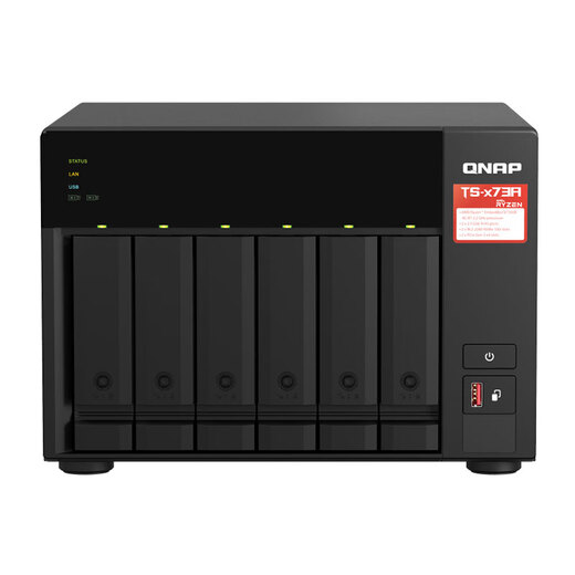QNAP 企业级TS-673A 8G内存四核心2.2GHz双2.5GbE网络存储NAS TS-673A-8G
