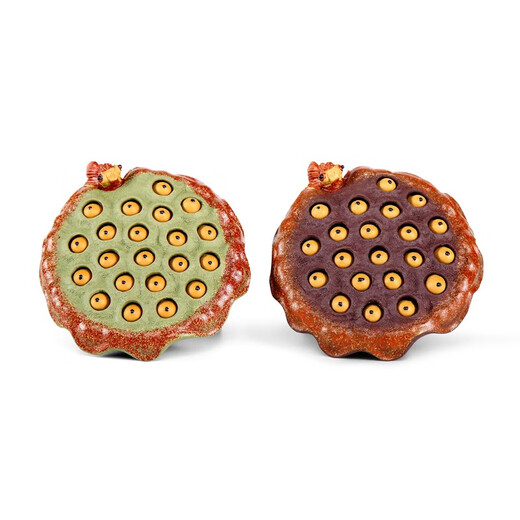 Finger Pottery Yixing Purple Clay Water Spray Tea Pet Purely Handmade Fine Ornaments Water Spray Goldfish Tea Play Yawan Raising Pot Lid Holder Can Raise Color-Changing Creativity Lotus Water Spray Goldfish Green Clay