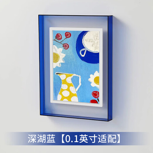 PIN TURAPintura Marco de Fotos acrílico Pantalla Xiaoxian Marco de Fotos Digital a Juego Álbum de Fotos electrónico Marco de Fotos Externo Adaptador Azul Lago Oscuro de 10,1 Pulgadas