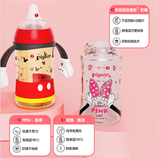 贝亲（Pigeon）PPSU迪士尼双把手奶瓶330ml LL号奶嘴 秋收时分 9月+ AA235