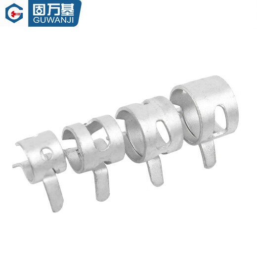 固万基达克罗弹性卡箍钢带型环箍弹簧钢卡水管油管箍65锰钢卡子Q673管夹 M20x12x1.2[10只]