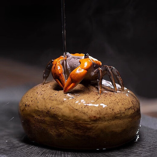 Xixi Taitai creative color-changing tea pet ornaments can raise large purple sand crabs tea play tea tray tea table Kung Fu tea set accessories Shizai Gan Crab Bafang Lucky