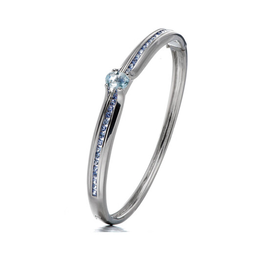 Nianfumusi Palace Elegant and Fashionable Tanzanite Aquamarine 925 Bracelet Women's Blue Gemstone Bracelet Birthday Gift