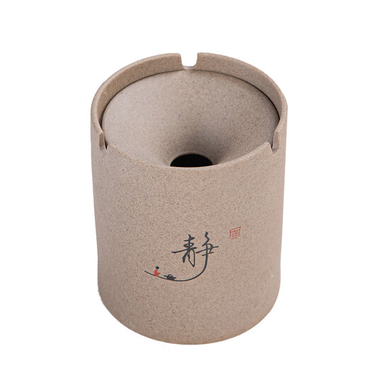 Ceramic closed ashtray Stoneware ashtray fashionable home living room with cover windproof personalized ceramic ashtray anti-fly ash trendy decorative ornaments Shanduo Stoneware ashtray plain without picture