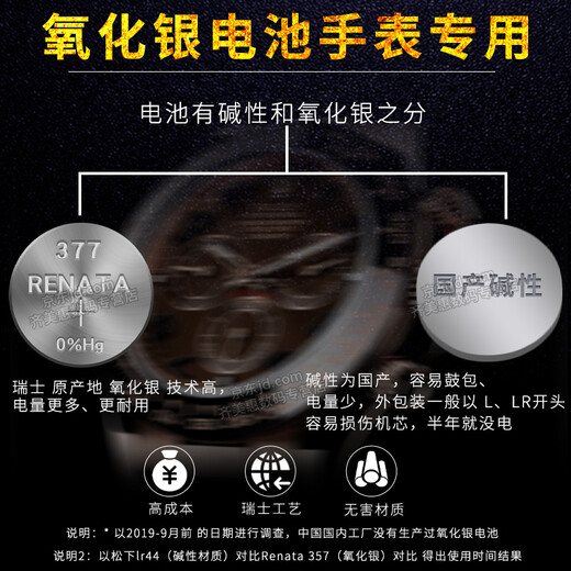 瑞纳达（RENATA） 飞亚达原装手表电池G/L236 198 258女290男石英进口纽扣电子更换 2粒 电池型号不确定拍我先发【撬刀】工具后补电池
