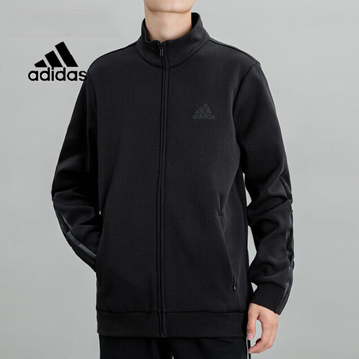 阿迪达斯（adidas）男装运动套装 健身休闲时尚开襟立领夹克外套宽松收口针织长裤 H12217+GK9226 S/175【建议体重110-120斤】