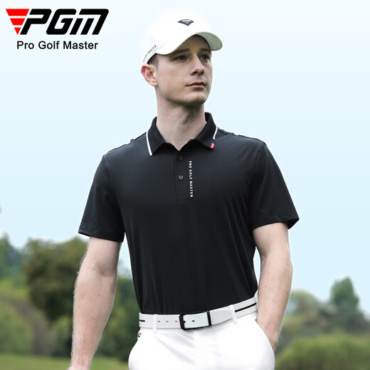PGM Golf Kleidung Herren Sommer Kurzarm T-Shirt atmungsaktives Punsch Sportkleidung Golf Top YF683-Black [Top] xl