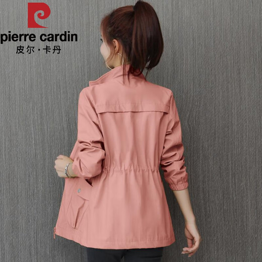 Pierre Cardin 2025 New Autumn Clothing Small Windbreaker Women Spring and Autumn Women's Western Style Jacket Cardigan Casual Windbreaker Khaki M Recommendation 90-105Jin Jin equals 0.5 kg
