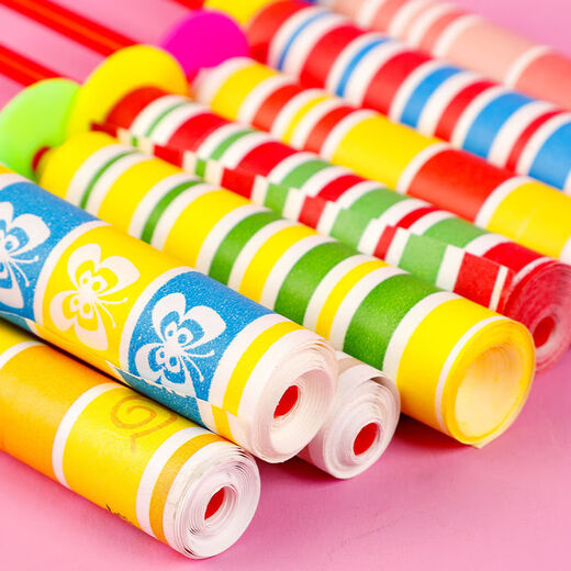 Coolle Ding Children's Magic Sticks toys Retractable Rod Nostalgic Traditional Gifts Kindergarten Children's Prize Gifts Post-8090 Medium Model [130cm Long][5 Packages]
