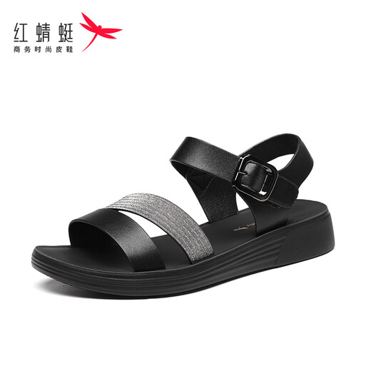 Red Dragonfly Red Dragonfly Leather Sandals Solemn Solemn Sandalias cómodas Tacón de cuero suave Zapatos de playa WTK2333812