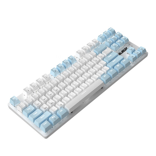 Black Jue (AJAZZ) 87-key mechanical keyboard Bluetooth wireless three-mode game office typing desktop computer laptop portable charging male and female wired LOL chicken e-sports mouse set blue axis blue white light (2.4G wireless + Bluetooth + wired)
