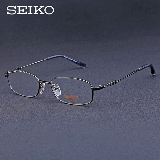Seiko glasses frame men Business ultralight titanium full-frame glasses frame Glasses myopia glasses anti-blue light glasses H01060 Silver 02 single frame (with mirror case mirror cloth)