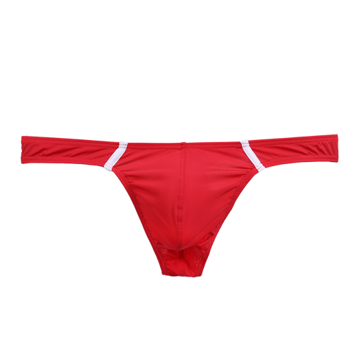 Moweike men's underwear ice silk thong underwear ultra-thin breathable sexy U protruding underwear men's thong underwear blue 1 pair M