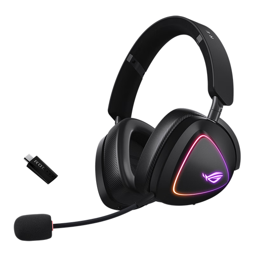 ROG Prism 2 wireless gaming headset, three-mode connection, Speednova technology, lightweight gaming e-sports headset, surround 7.1 sound effect, 3.5mm dark night black