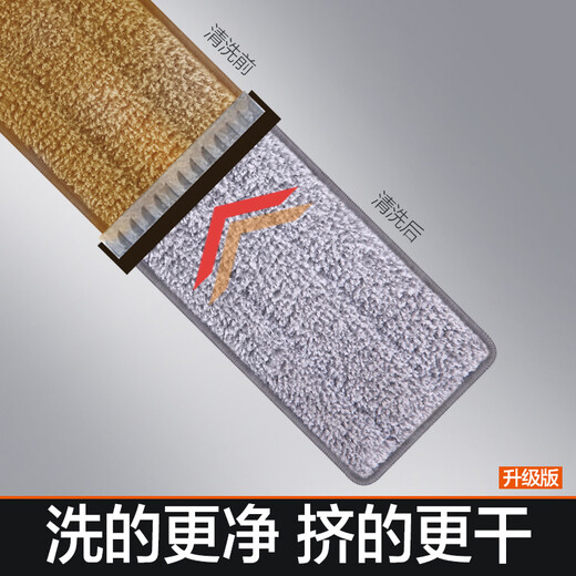 大卫平板拖把免手洗家用一拖净平拖拖布干湿两用自刷洗木地板墩布 配置（共4块拖布）