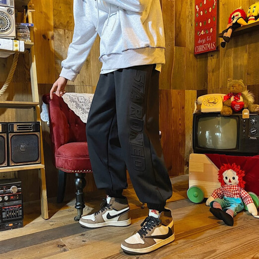 
You Ruike Fat Brother Fat 230Jin [Jin equals 0.5 kg] Loose trousers for men with fat size Harun Student Casual Sports Trendy Pants K1049 White (regular) 2XL