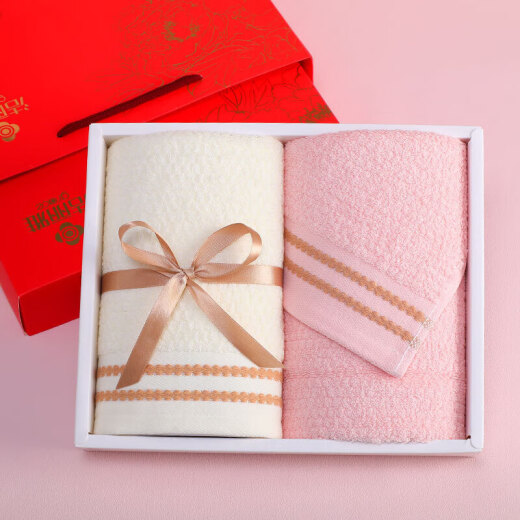 Jialiya Towel Gift Box Two Pack Pure Cotton Class A Thickened Face Towels Comfortable, Soft and Absorbent Gift Customized Printing
