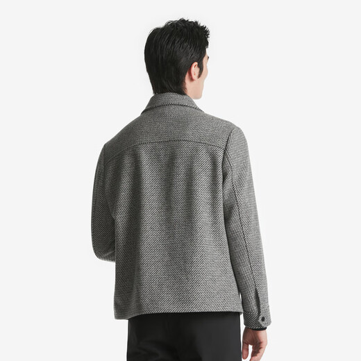 Jinba Men's Clothing [69.9% lana] Chaqueta para hombres Lapa de otoño chaqueta de lana corta bdwt3818 kiln gris m (170)