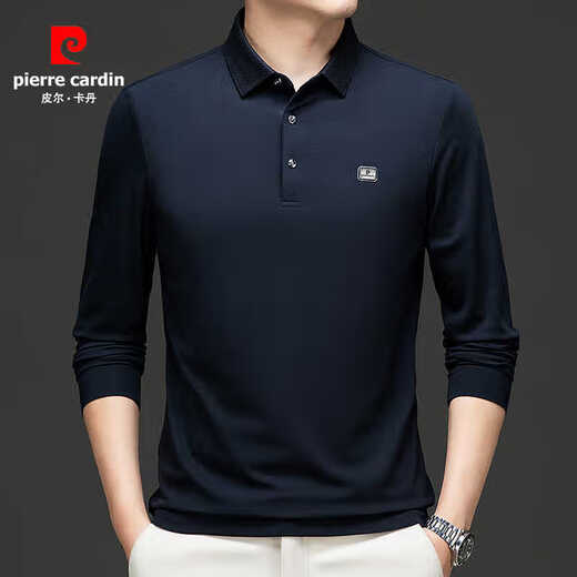Pierre Cardin Herren-Langarm-T-Shirt T-Shirt Dünn Neues Revers Casual Polo Shirt T-Shirt Feder- und Herbst-Solid Color Top 15912 Grün 185/96a Vorschlag 160-180Jin [Jin ist gleich 0,5 kg]