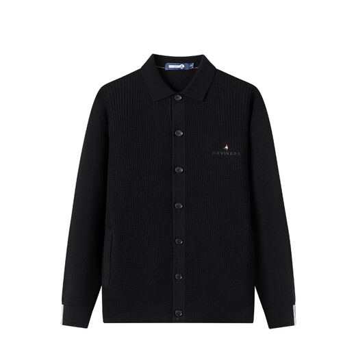 Navigare italiano pequeño velero cardigan para hombres otoño e invierno desplazamiento de lana pura cardigan cálida estáldica camisa base de punto