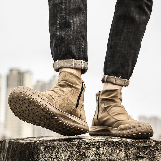 Changxiang Huili Herrenschuhe, wasserdichte und rutschfeste Arbeiten im Frühjahr und Sommer, Arbeit und Arbeit auf dem Baustand, leichte Arbeitschuhe für Männer, Sportschuhe, Martin-Stiefel, Khaki 40