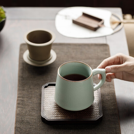 Tangfeng Li Guilian Ruyao office cup can grow open piece with filter tea cup tea water separation personal cup gift box